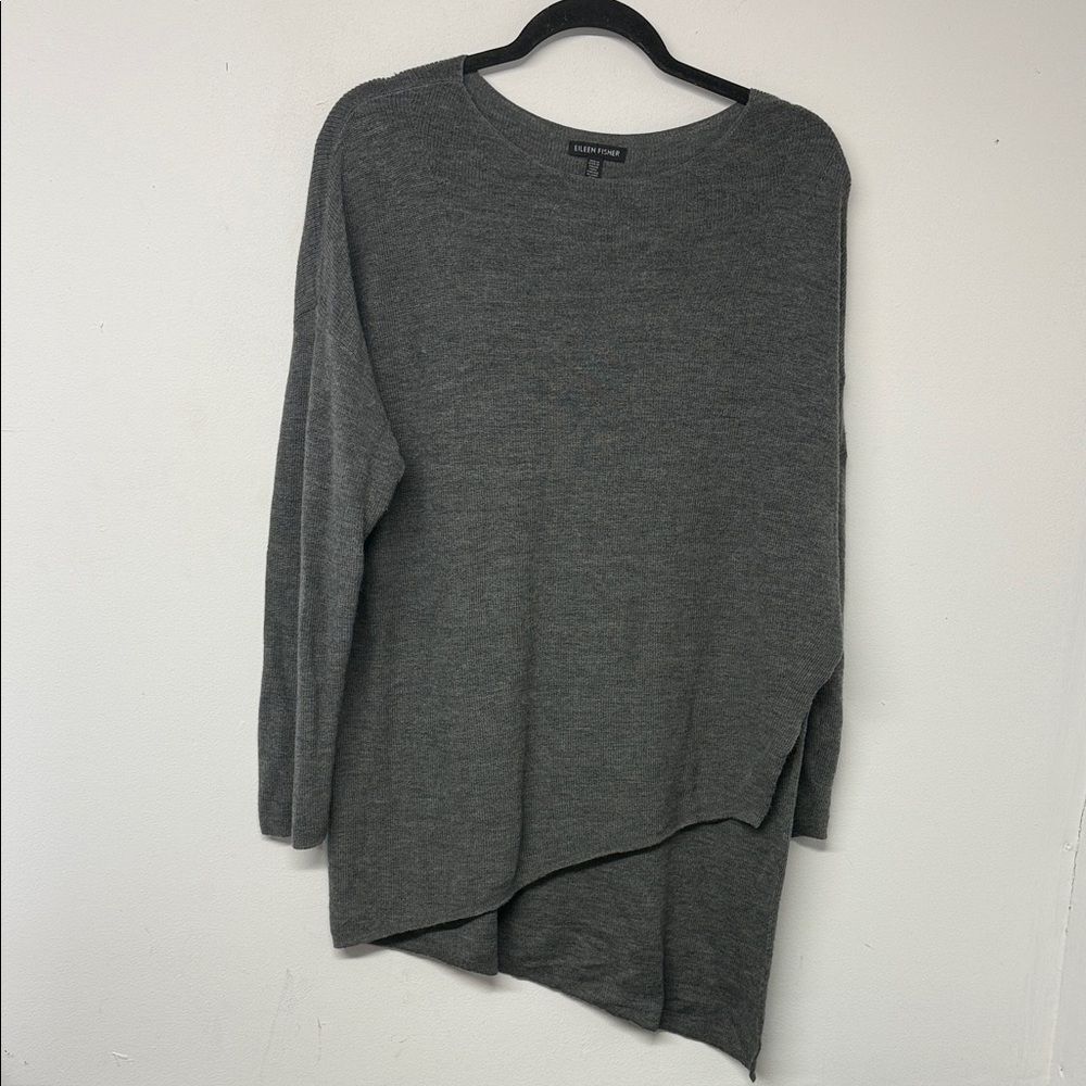 Eileen Fisher Gray Crew Neck Sweater size Medium